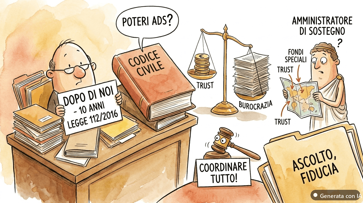 Dopo di Noi e amministrazione di sostegno: trust, fondi speciali e poteri dell’AdS a dieci anni dalla Legge 112/2016